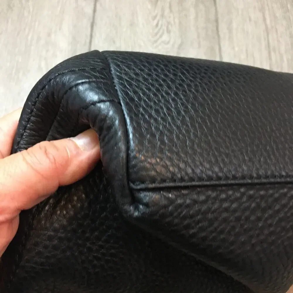 Cole Haan Black Pebbled Leather HandBag Tote Bag